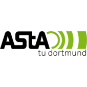 Logo AStA: schwarze Schrift neben grünen Halbkreisen