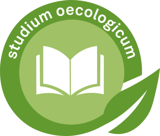 Key visual of the studium oecologicum with an icon of an open book.