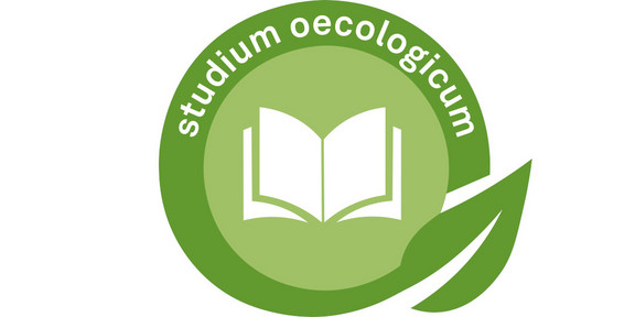 Key visual of the studium oecologicum with an icon of an open book.