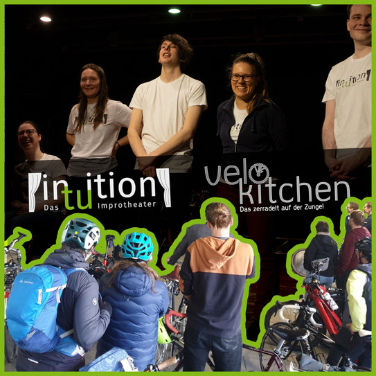 The photo above shows people from the TU Dortmund University improv theater. Below you can see people taking part in a bicycle tour.