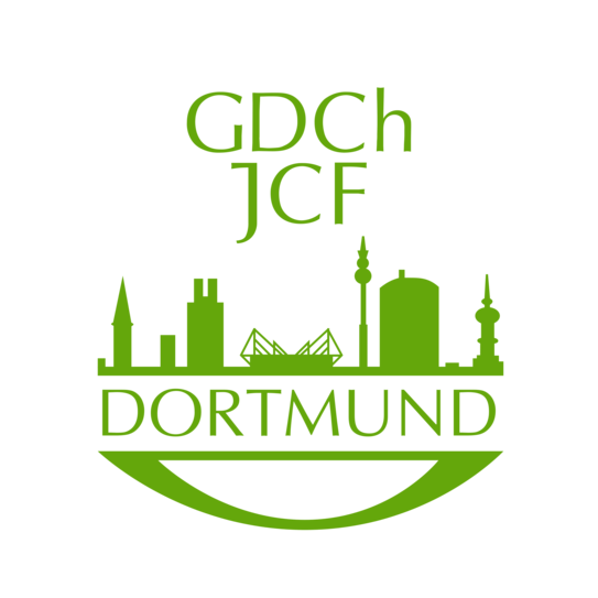 Logo des JungChemiker Forum Dortmund mit Dortmunder Skyline