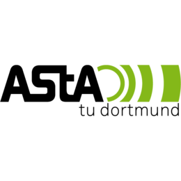 Logo AStA: schwarze Schrift neben grünen Halbkreisen