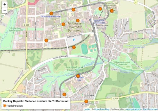 Map of DonkeyBike Rental Locations