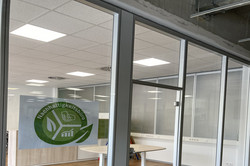 View of the entrance door in the building