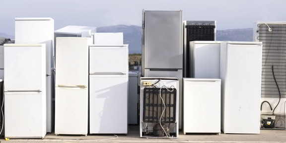 Many old refrigerators