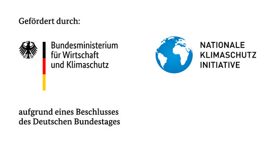 Logo: Gefördert durch das Bundesministeriums für Wirtschaft und Klimaschutz aufgrund eines Beschlusses des Deutschen Bundestages - Nationale Klimaschutzinitiative