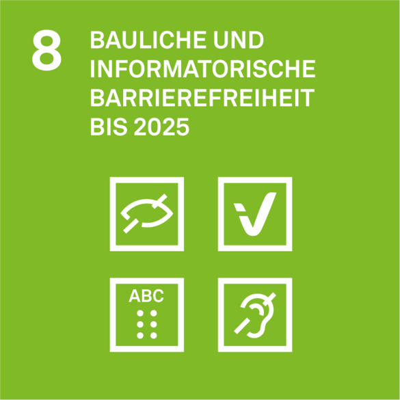 Ziel 8 der Nachhaltigkeitsstrategie: Bauliche und informatorische Barrierefreiheit bis 2025