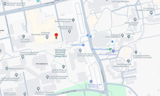 Ausschnitt vom Campusplan mit einer Markierung für die BCI-Galerie