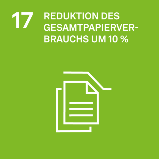 Ziel 11 der Nachhaltigkeitsstrategie: Reduktion des gesamten Papierverbrauchs um 10%