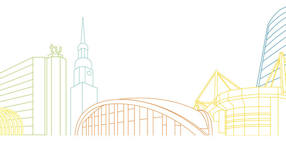 Drawing of the Dortmund skyline.