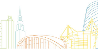 Drawing of the Dortmund skyline.