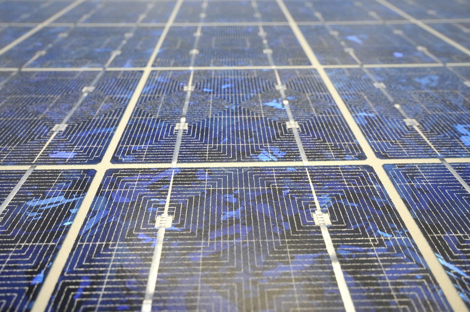 A close-up of a solar panel.
